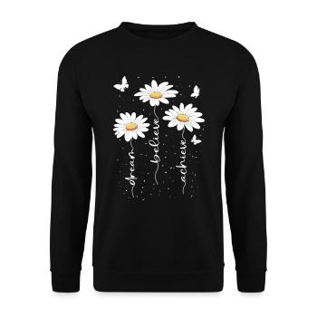 Fleurs d’été Fleur Inspiration Dicton de motivation - Sweat-shirt Unisexe - noir - Devant - Alina (178cm) & Michal (187cm)