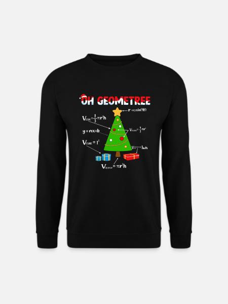 Weihnachten Geometrie Weihnachtsbaum und Mathe - Unisex Pullover - Schwarz