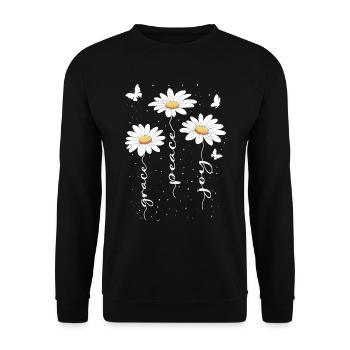 Summer Flowers Flower Inspiration Motivational Saying - Unisex Sweatshirt - black - Front - Alina (178cm) & Michal (187cm)