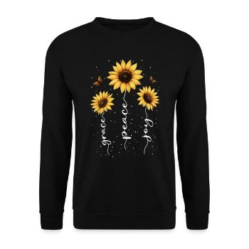Fleurs d’été Fleur Inspiration Dicton de motivation - Sweat-shirt Unisexe - noir - Devant - Alina (178cm) & Michal (187cm)