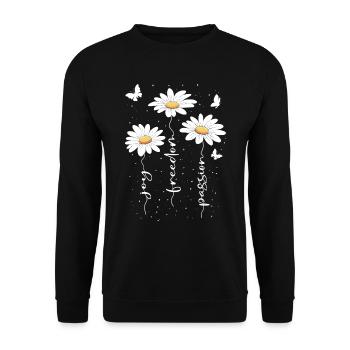 Fleurs d’été Fleur Inspiration Dicton de motivation - Sweat-shirt Unisexe - noir - Devant - Alina (178cm) & Michal (187cm)