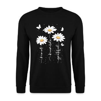 Fleurs d’été Fleur Inspiration Dicton de motivation - Sweat-shirt Unisexe - noir - Devant - Alina (178cm) & Michal (187cm)