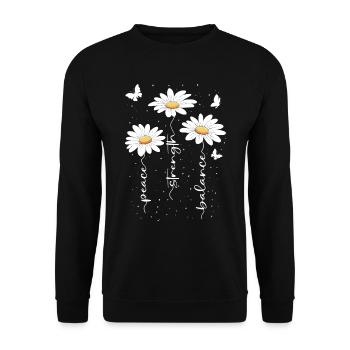 Fleurs d’été Fleur Inspiration Dicton de motivation - Sweat-shirt Unisexe - noir - Devant - Alina (178cm) & Michal (187cm)