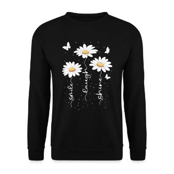 Fleurs d’été Fleur Inspiration Dicton de motivation - Sweat-shirt Unisexe - noir - Devant - Alina (178cm) & Michal (187cm)