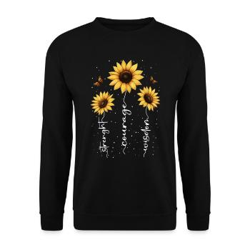 Summer Flowers Flower Inspiration Motivational Saying - Unisex Sweatshirt - black - Front - Alina (178cm) & Michal (187cm)