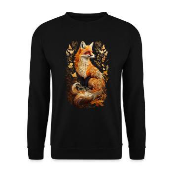 Fox Lover Woodland Flowers Art Foxes Cute Fox - Unisex Sweatshirt - black - Front - Alina (178cm) & Michal (187cm)