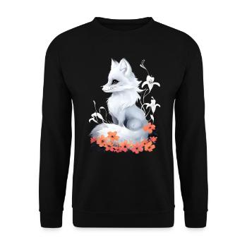 Fox Lover Woodland Flowers Art Foxes Cute Fox - Unisex Sweatshirt - black - Front - Alina (178cm) & Michal (187cm)
