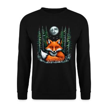Fox Lover Woodland Flowers Art Foxes Cute Fox - Unisex Sweatshirt - black - Front - Alina (178cm) & Michal (187cm)