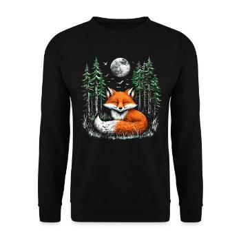 Fox Lover Woodland Flowers Art Foxes Cute Fox - Unisex Sweatshirt - black - Front - Alina (178cm) & Michal (187cm)