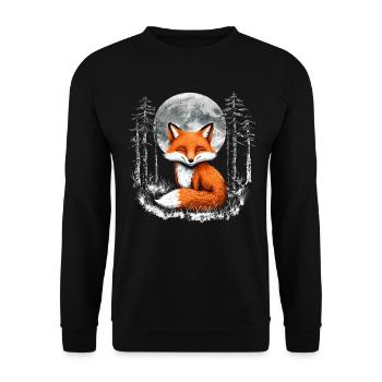 Fox Lover Woodland Flowers Art Foxes Cute Fox - Unisex Sweatshirt - black - Front - Alina (178cm) & Michal (187cm)