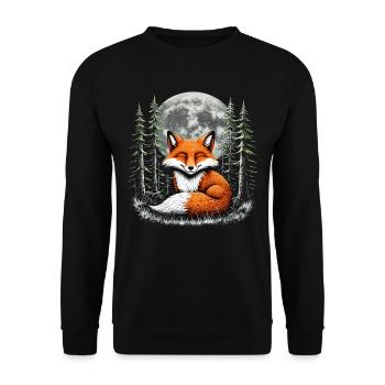 Fox Lover Woodland Flowers Art Foxes Cute Fox - Unisex Sweatshirt - black - Front - Alina (178cm) & Michal (187cm)