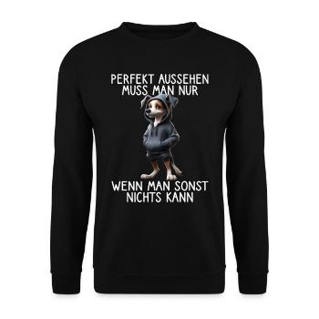 chien drôle disant amoureux des animaux chien drôle chien - Sweat-shirt Unisexe - noir - Devant - Alina (178cm) & Michal (187cm)