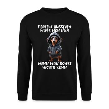 chien drôle disant amoureux des animaux chien drôle chien - Sweat-shirt Unisexe - noir - Devant - Alina (178cm) & Michal (187cm)