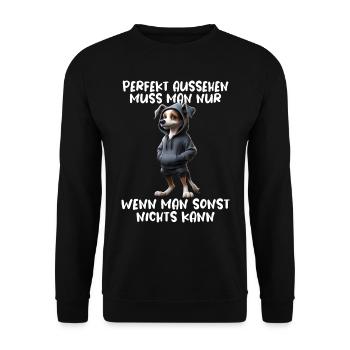 chien drôle disant amoureux des animaux chien drôle chien - Sweat-shirt Unisexe - noir - Devant - Alina (178cm) & Michal (187cm)