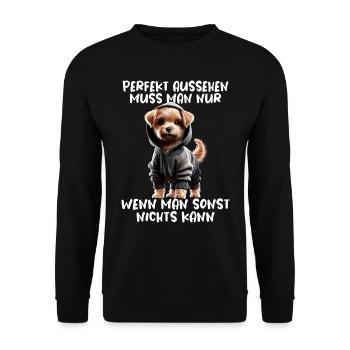 chien drôle disant amoureux des animaux chien drôle chien - Sweat-shirt Unisexe - noir - Devant - Alina (178cm) & Michal (187cm)