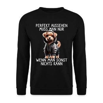 chien drôle disant amoureux des animaux chien drôle chien - Sweat-shirt Unisexe - noir - Devant - Alina (178cm) & Michal (187cm)