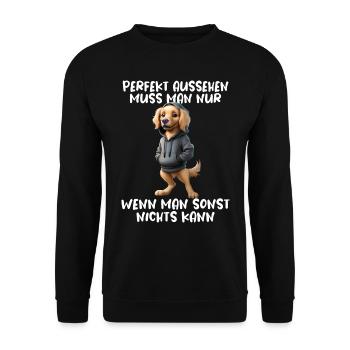 chien drôle disant amoureux des animaux chien drôle chien - Sweat-shirt Unisexe - noir - Devant - Alina (178cm) & Michal (187cm)