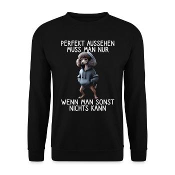 chien drôle disant amoureux des animaux chien drôle chien - Sweat-shirt Unisexe - noir - Devant - Alina (178cm) & Michal (187cm)