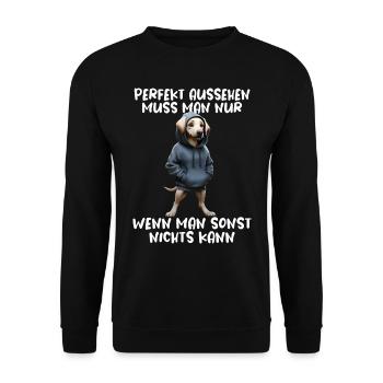 chien drôle disant amoureux des animaux chien drôle chien - Sweat-shirt Unisexe - noir - Devant - Alina (178cm) & Michal (187cm)