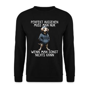 chien drôle disant amoureux des animaux chien drôle chien - Sweat-shirt Unisexe - noir - Devant - Alina (178cm) & Michal (187cm)