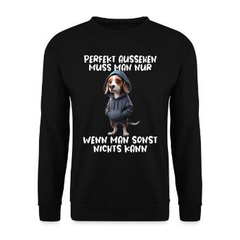 chien drôle disant amoureux des animaux chien drôle chien - Sweat-shirt Unisexe - noir - Devant - Alina (178cm) & Michal (187cm)