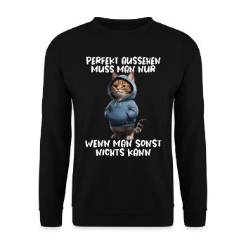 Drôle de chats disant amoureux des animaux Drôle de chat chat - Sweat-shirt Unisexe - noir - Devant - Alina (178cm) & Michal (187cm)