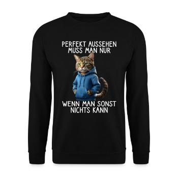 Drôle de chats disant amoureux des animaux Drôle de chat chat - Sweat-shirt Unisexe - noir - Devant - Alina (178cm) & Michal (187cm)