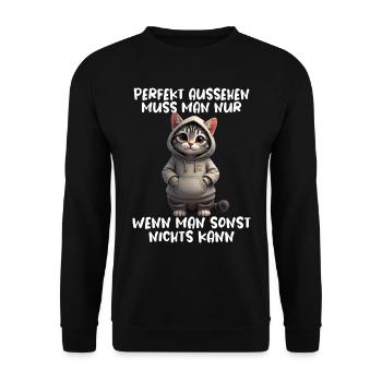 Drôle de chats disant amoureux des animaux Drôle de chat chat - Sweat-shirt Unisexe - noir - Devant - Alina (178cm) & Michal (187cm)