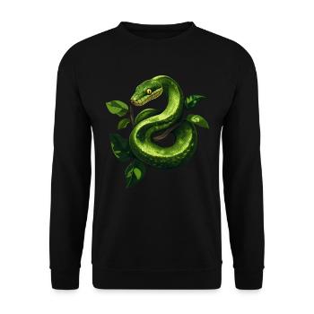 Green Tree Python Snakes Lover Terrarium - Unisex Sweatshirt - black - Front - Alina (178cm) & Michal (187cm)