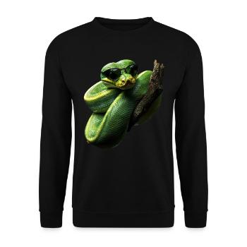 Green Tree Python Snakes Lover Terrarium - Unisex Sweatshirt - black - Front - Alina (178cm) & Michal (187cm)