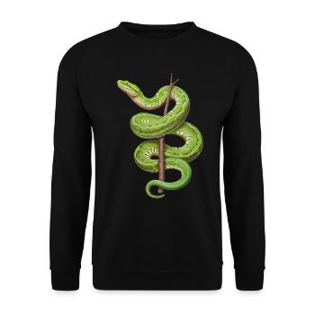 Green Tree Python Snakes Lover Terrarium - Unisex Sweatshirt - black - Front - Alina (178cm) & Michal (187cm)
