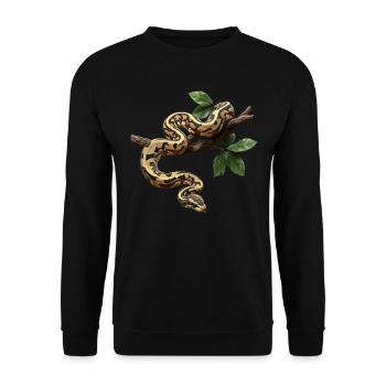 King Python Snakes Lover Terrarium Python - Unisex Sweatshirt - black - Front - Alina (178cm) & Michal (187cm)