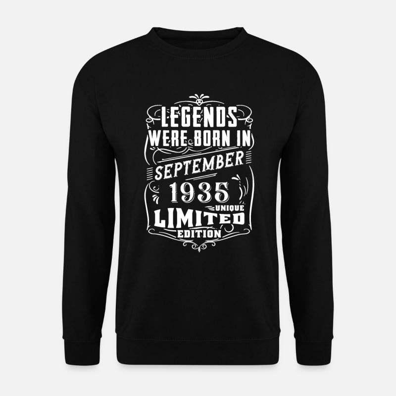 Geburtstag September 1935 Limited Edition Legende - Unisex Pullover - Schwarz
