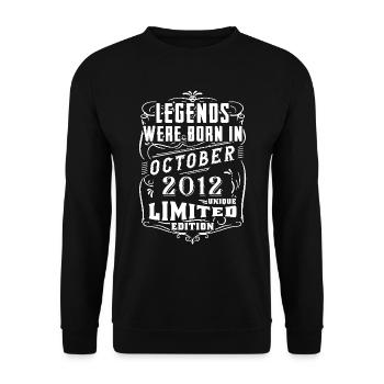 Birthday October 2012 Limited Edition Legend - Unisex Sweatshirt - black - Front - Alina (178cm) & Michal (187cm)