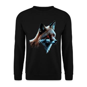 Funny Fox Fox Art Animal Nature Wildlife Animals - Unisex Sweatshirt - black - Front - Alina (178cm) & Michal (187cm)