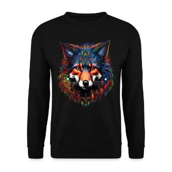 Funny Fox Fox Art Animal Nature Wildlife Animals - Unisex Sweatshirt - black - Front - Alina (178cm) & Michal (187cm)