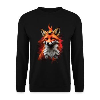Funny Fox Fox Art Animal Nature Wildlife Animals - Unisex Sweatshirt - black - Front - Alina (178cm) & Michal (187cm)