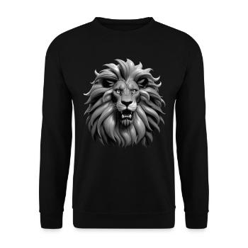 Lion Lover Faune Safari Art Lion Coloré - Sweat-shirt Unisexe - noir - Devant - Alina (178cm) & Michal (187cm)