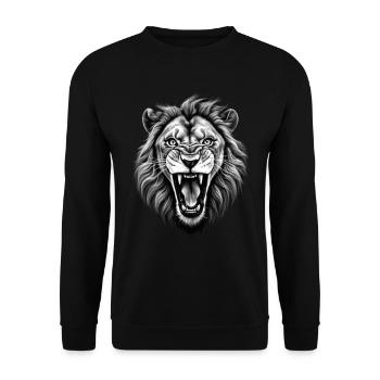 Lion Lover Wildlife Safari Art Lion Colorful - Unisex Sweatshirt - black - Front - Alina (178cm) & Michal (187cm)