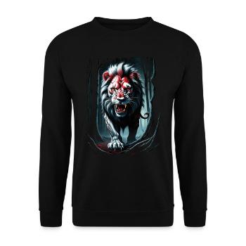 Lion Lover Wildlife Safari Art Lion Colorful - Unisex Sweatshirt - black - Front - Alina (178cm) & Michal (187cm)