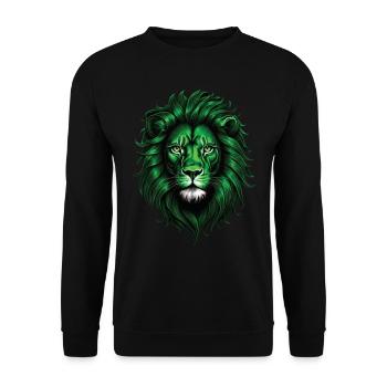Lion Lover Wildlife Safari Art Lion Colorful - Unisex Sweatshirt - black - Front - Alina (178cm) & Michal (187cm)
