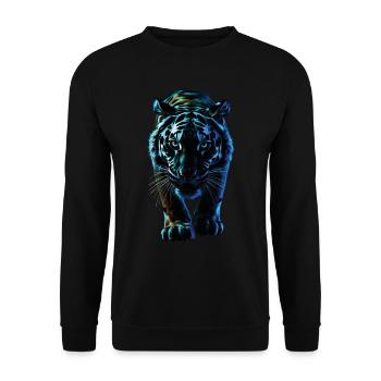 Drôle Tigre Art Animal Nature Faune Animaux Zoo - Sweat-shirt Unisexe - noir - Devant - Alina (178cm) & Michal (187cm)