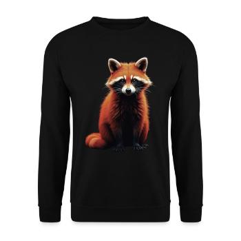 Raccoon Motif Animal Lover Art Artwork - Unisex Sweatshirt - black - Front - Alina (178cm) & Michal (187cm)