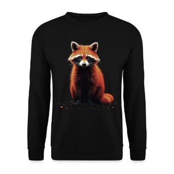 Raccoon Motif Animal Lover Art Artwork - Unisex Sweatshirt - black - Front - Alina (178cm) & Michal (187cm)