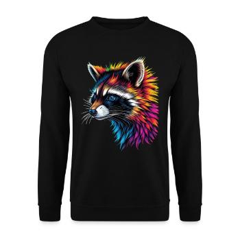 Raccoon Motif Animal Lover Art Artwork - Unisex Sweatshirt - black - Front - Alina (178cm) & Michal (187cm)
