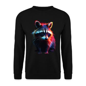Raccoon Motif Animal Lover Art Artwork - Unisex Sweatshirt - black - Front - Alina (178cm) & Michal (187cm)