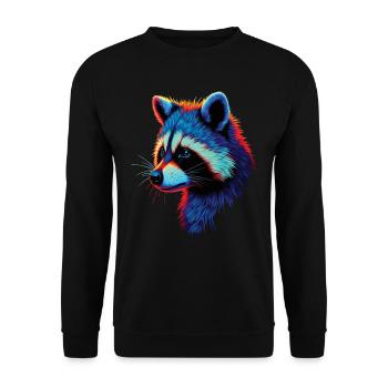 Raccoon Motif Animal Lover Art Artwork - Unisex Sweatshirt - black - Front - Alina (178cm) & Michal (187cm)