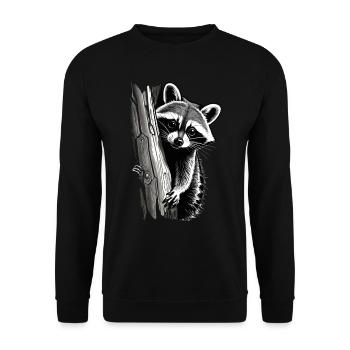 Raccoon Motif Animal Lover Art Artwork - Unisex Sweatshirt - black - Front - Alina (178cm) & Michal (187cm)