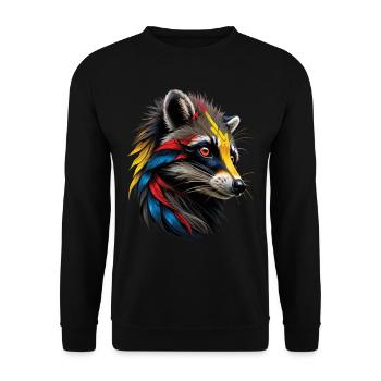 Raccoon Motif Animal Lover Art Artwork - Unisex Sweatshirt - black - Front - Alina (178cm) & Michal (187cm)