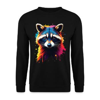 Raccoon Motif Animal Lover Art Artwork - Unisex Sweatshirt - black - Front - Alina (178cm) & Michal (187cm)